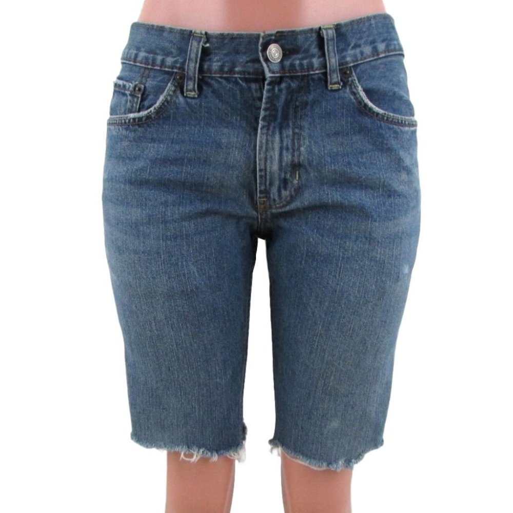 Bullhead Dillon Frayed Denim Bermuda Shorts